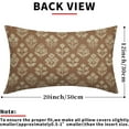 thumbnail image 2 of Brown Pillow Covers 12x20 Inch Set of 2, Cream Floral Block Print Pattern Lumbar Decorative Throw Pillowcases Outdoor Farmhouse Rectangle Cushion Covers Spring Summer Sofa Couch Bed Decor, 2 of 4