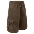 thumbnail image 2 of J. METHOD Men’s Cargo Shorts Active Casual Comfy Workout Gym Elastic Drawstring Fleece Pockets Sweat Pants NEMP07 Brown 2XL, 2 of 6
