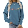thumbnail image 2 of Arlun Cute Dachshund Mama Sweatshirts Womens Casual Graphic Printed Crewneck Pullover Tops Funny Dog Long Sleeve Cozy Basic Sweatshirt Gifts for Dog Owner Navy XL, 2 of 3