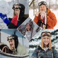 thumbnail image 5 of Vintage Aviator Hat & Goggles Set - Winter Warm Hat with Fur Ear Flaps, Trooper Trapper Pilot Cap for Men & Women, Costume Accessories, 5 of 5