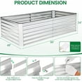 thumbnail image 6 of SEJOV 8x4x2FT Galvanized Raised Garden Bed Kit, Rectangular Raised Garden Planter Boxes, Metal Raised Flower Beds Outdoor with 478 Gallons Capacity, for Flowers Herbs Vegetable, Silver, 6 of 18