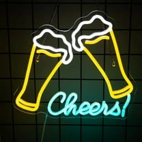 UPONRAY Cheers Neon Signs, 13"*11.8" Dimmable & USB-Powered LED Neon Light, Stylish Wall Decor for Bar, Party, Restaurant, Living Room, Man Cave