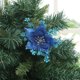 thumbnail image 1 of Nvzi 12 flores artificiales navideñas con purpurina, con pinzas, para decorar fiestas de bodas y Año Nuevo, color azul., 1 of 2