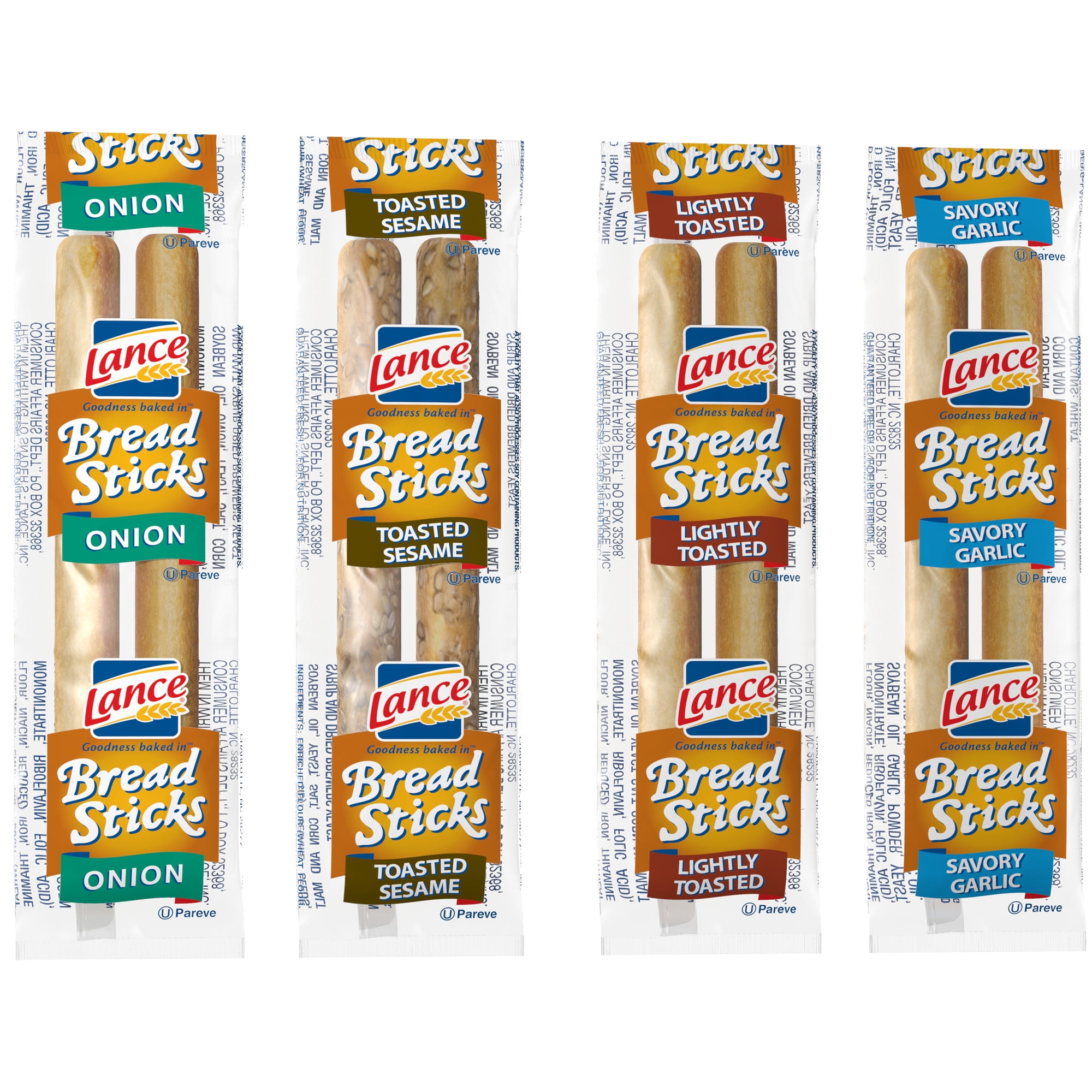 Lance Breadsticks Variety (4 Flavors), 2 Pieces per Pack, 500 Ct