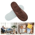 thumbnail image 4 of Unique Bargains 1 Pair Disposable Slippers Foldable Hotel Slippers for Family Coffee Color, 4 of 5