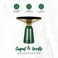 thumbnail image 4 of LeisureMod 19" Round End/Side Table with Glass Top and Brushed Gold Iron Rim Tempered Glass Pedestal Base No Assembly for Modern Home, Living Room Tully Collection in Green/Black, 4 of 17