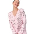 thumbnail image 5 of Aria Women’s Cozy Jersey Long Sleeve Henley 46” Sleepwear Lounger, Sizes XS-4X, 5 of 8