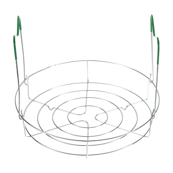 11" Canning Rack, Steamer Canning Jar Rack with Handles, Green