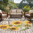 thumbnail image 4 of Large Round Rug 8Ft Washable Non-Slip, Farm Flowers Circle Area Rugs for Living Room Bedroom, Retro Sunflowers Barn Doors Butterfly Wood Board Indoor Floor Mats Carpet Runner for Home Decor, 4 of 8