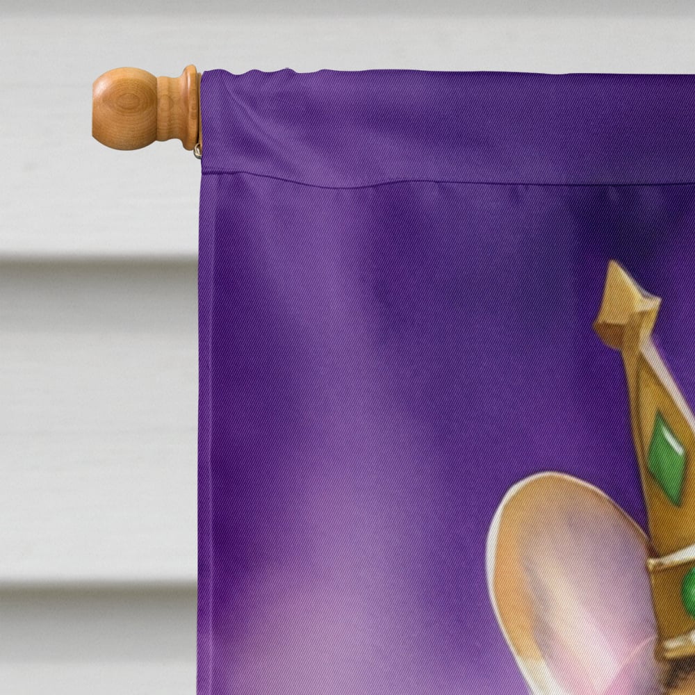French Bulldog King of Mardi Gras House Flag 28 in x 40 in