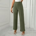 thumbnail image 7 of UAMVSH Dress Pants for Women Trendy Crossover High Waisted Stretchy Casual Business Pants with Pockets Soft Yoga Athletic Trousers(Medium,Army Green), 7 of 7