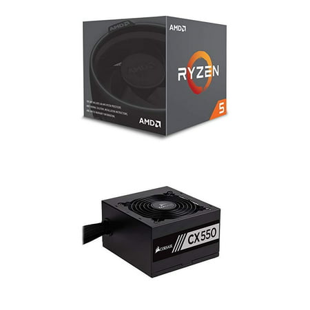 AMD Ryzen 5 2600 Processor with Wraith Stealth Cooler and Corsair CX Series 550 Watt 80 Plus (Best Liquid Cooler For Ryzen)