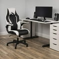 thumbnail image 3 of OFM Essentials Collection High-Back Racing Style Bonded Leather Gaming Chair, in White, 3 of 5
