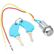 BUZIFU Key Ignition Switch, Universal Motorcycle Parts for Gas Electric Scooter ATV, Moped Kart, Universal 2 Wire Ignition Switch with Locking Keys