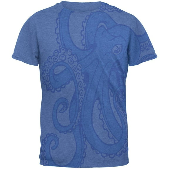 Blue Octopus Ink Mens T Shirt Heather Royal MD