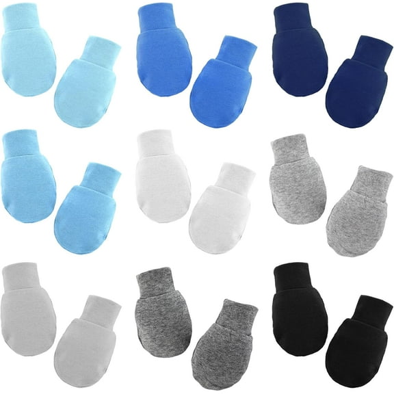 9 Pairs Baby Mittens, Cotton Soft No Scratch Infant Gloves Baby Mittens Newborn Gloves, Newborn Mittens For 0-6 Months Baby