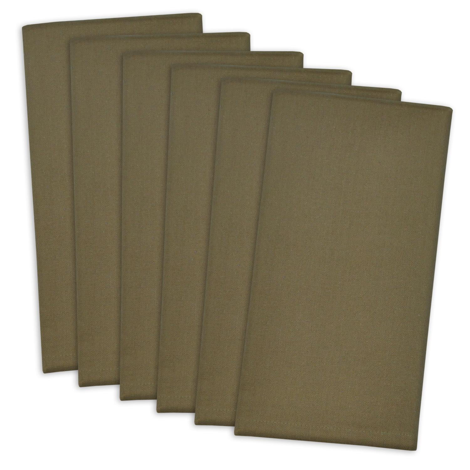 Set of 6 Brown Decorative Cloth Napkins 20"