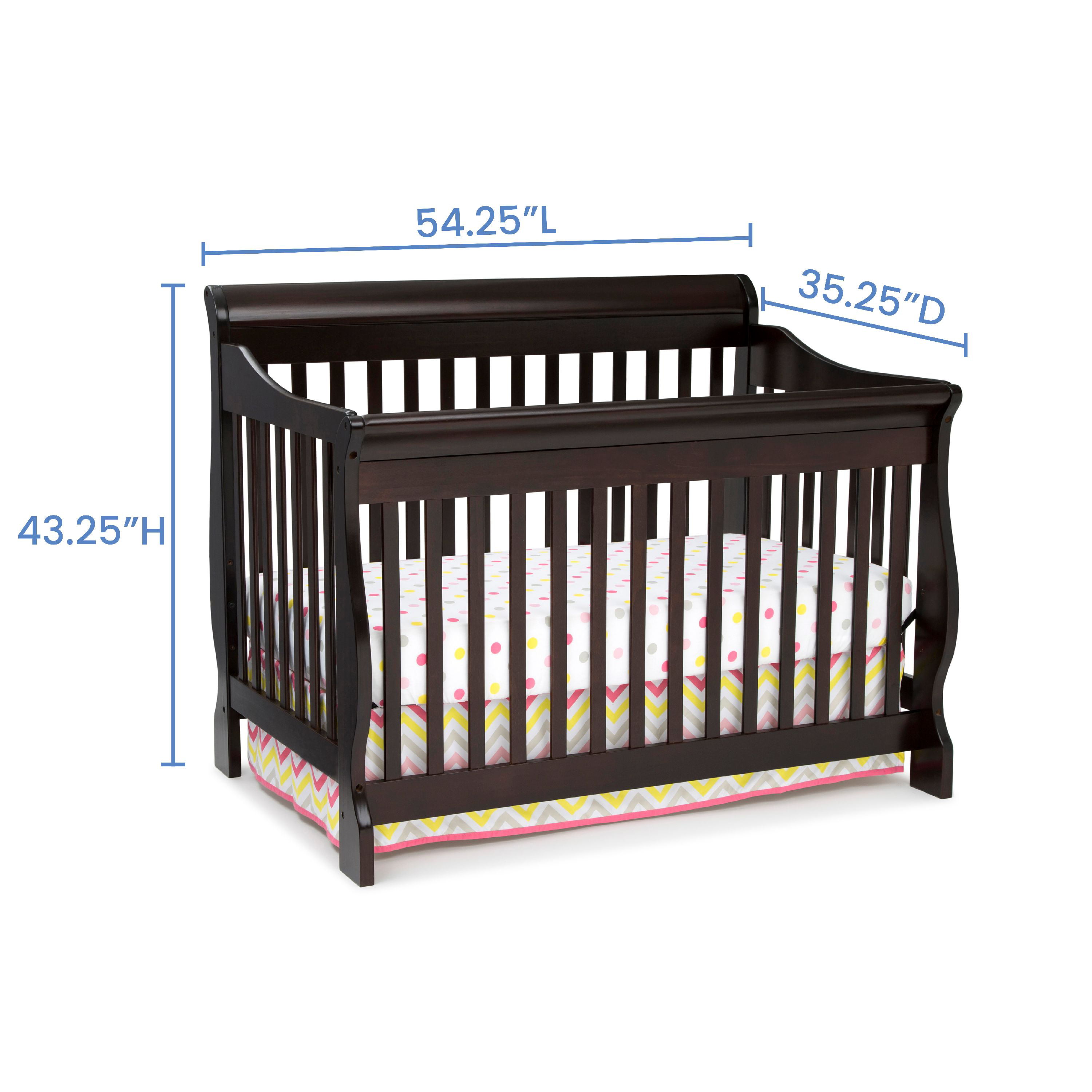 standard crib size in cm