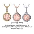 thumbnail image 3 of Round Simulated Morganite Halo Necklace 6.5mm 1.00ct Center Gemstone w/ Pure Brilliance Zirconia, Rose, 3 of 6