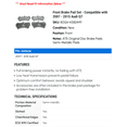thumbnail image 2 of Front Brake Pad Set - Compatible with 2007 - 2015 Audi Q7 2008 2009 2010 2011 2012 2013 2014, 2 of 2