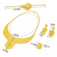 thumbnail image 4 of K-KED 4Pcs 24k Gold Plated Bridal Necklace Earrings Ring Bracelets Women's Delicate Jewelry :yq-03, 4 of 8