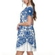 thumbnail image 2 of Fotbe Blue Watercolor Vestido Largo de Moda para Mujer, Vestido Tipo Camiseta con Manga Corta y Estilo Casual a Rayas y Bloques de Color, 2 of 6