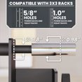 thumbnail image 4 of Synergee Dip Handles for 3x3 Power and Squat Racks, Dip Stand Fits Racks with 1" and 5/8" Holes. Rack-Mounted Dip Bar Attachment for Dips, Leg Raises, and Knee Tucks., 4 of 6