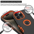 thumbnail image 3 of Hotpom Phone Case for iPhone 16 Pro Heavy Duty Shockproof Dustproof Phone Case, Black/ Orange, 3 of 6