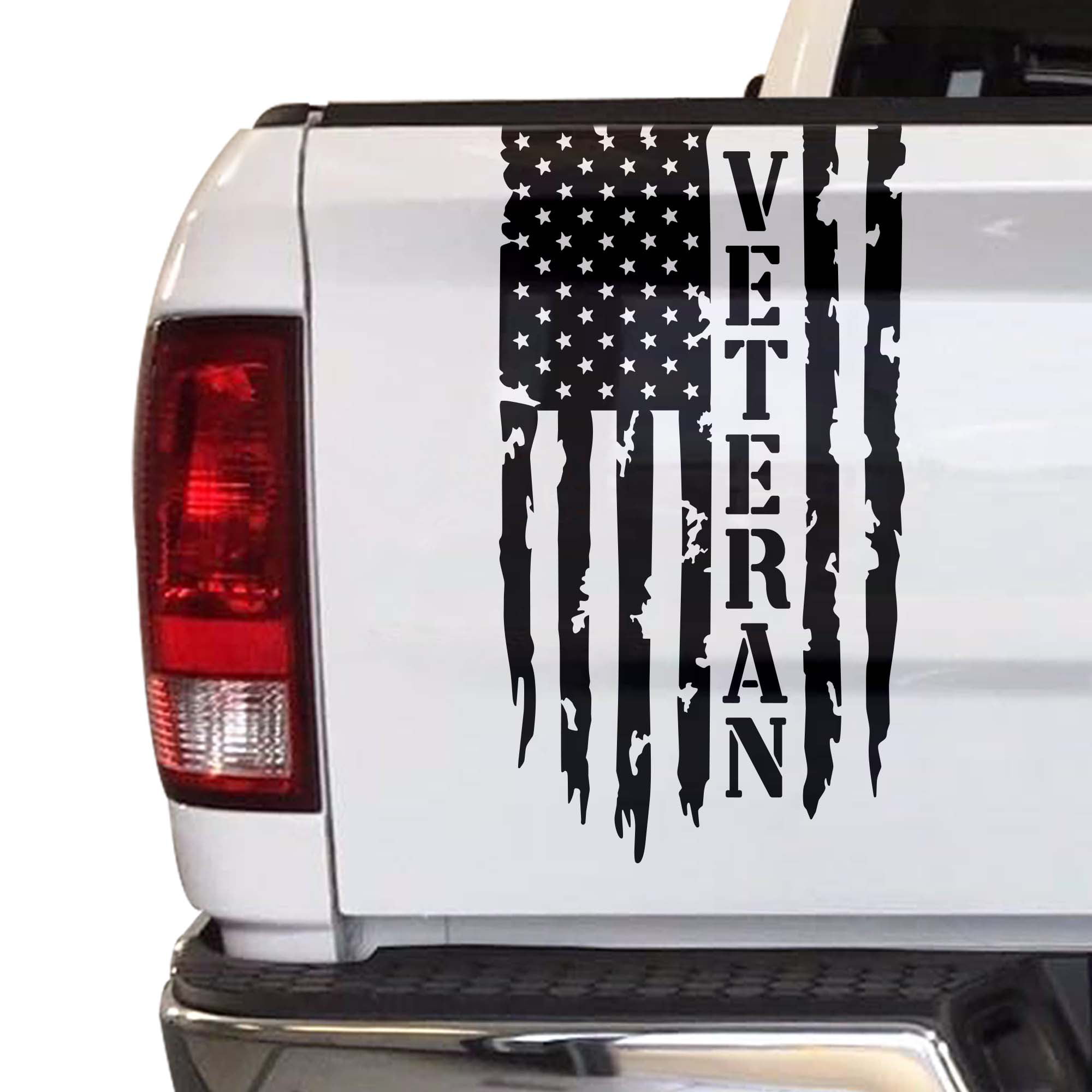 VETERAN DISTRESSED USA FLAG NAVY ARMED FORCES MILITARY Car DECAL STICKER 