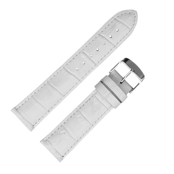 Hadley Roma MS898 24mm White Alligator Grain Genuine Leather Mens Watch Strap