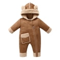 thumbnail image 2 of AWZXDE Girls knit rompers Suede Lined Long Sleeve Toddlers romper winter Button Up Toddlers girl fall clothes Casual Cold Weather Outfits Purple - 12-18 Months, 2 of 3