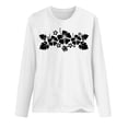 thumbnail image 5 of Telankuip Soft Comfortable T-Shirts for Womens Fashion Floral Printed Preppy Oversized Cute Graphic Crewneck Pullover Tops Long Sleeve Lightweight Thin Basic Casual Y2k Tees White M, 5 of 5