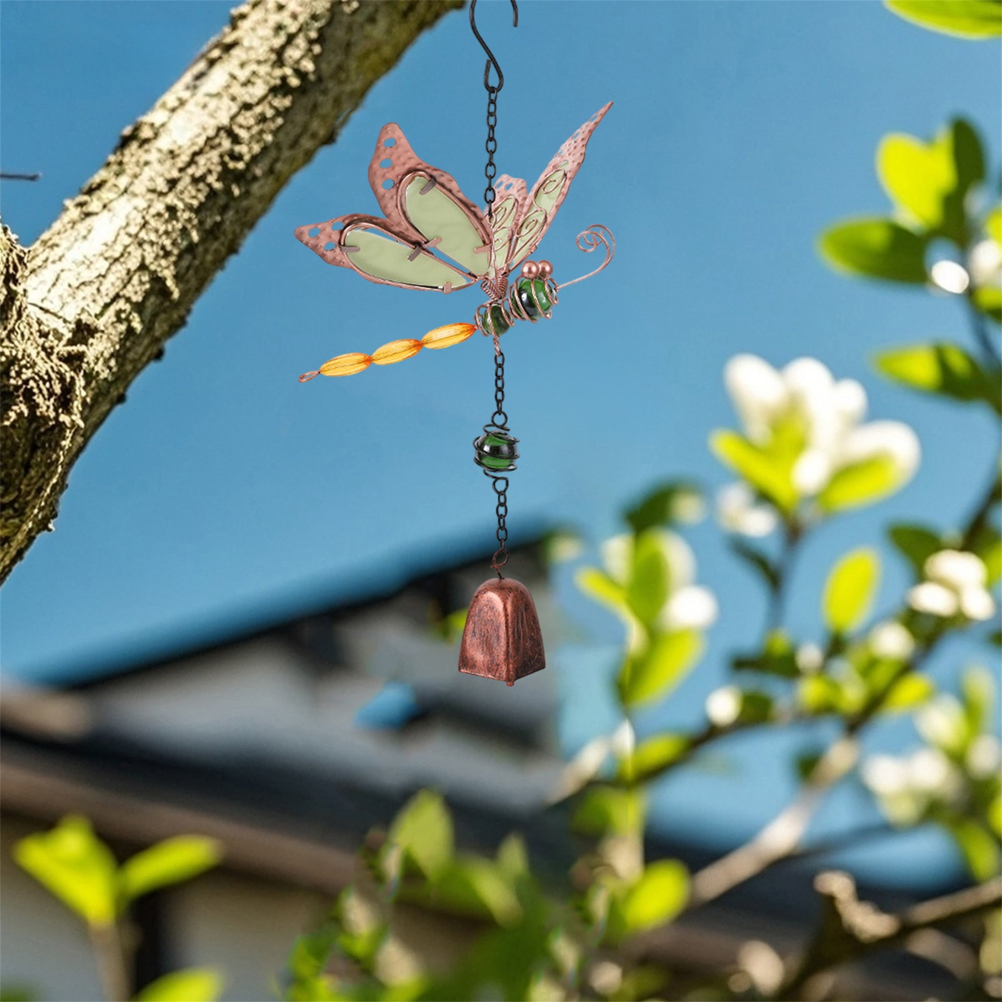 nvzhuang Solar Dragonfly Wind Chimes for Outside Creative Wind Spinners Hanging Decor for Home Garden Patio