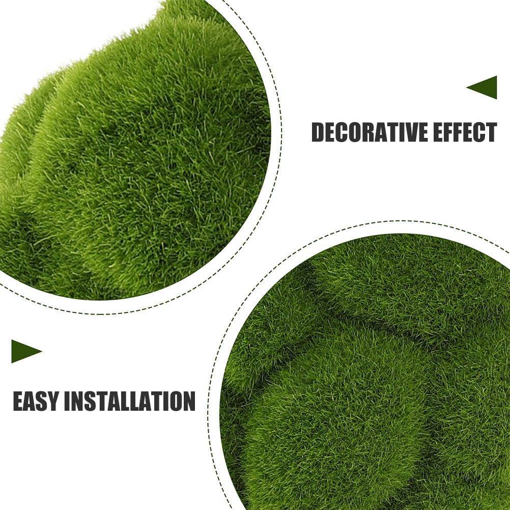 TABLZONE Set of 4 Green Plastic Moss Globes Decorative Faux for Home Office Decor