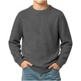 thumbnail image 3 of ZBSOKO Crew Neck Sweater for Boys Solid Color Classic Knit Pullover Long Sleeve Regular Fit Basic Tops Casual Fall Winter Clothes, 3 of 7