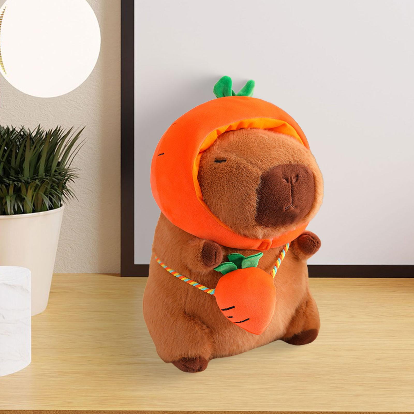 LeeQinersw Capybara Plush Toy Kids Room Decor Collectible Comfortable Cute Capybara Stuffed carrot 40cm