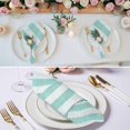 thumbnail image 2 of Aqua Striped Cloth Napkins, Rustic Farmhouse Stripes Washable and Reusable Dinner Napkins Set of 6, Table Napkin for Kitchen Party Birthday Wedding Hotel Housewarming 20"x20", 2 of 8