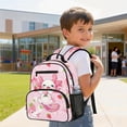 thumbnail image 4 of HUIACONG Pink Axolotl Strawberry 13.5 Inch School Backpack for Kids, Water Resistant Bookbag with Adjustable Breathable Padded Straps, Large Multi Pocket Bag for School Travel Daily Use, 4 of 7