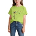 thumbnail image 2 of DJDLJWCJ Teen Girl T Shirts, Summer T Shirts for Girls Cute Printed Lightweight Fashion Tops Girls Short Sleeve Shirts Kids Summer Tops Green 2-4 T, 2 of 5