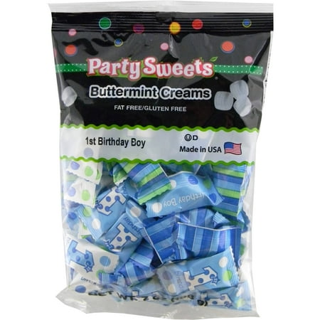 Party Sweets 1st Birthday Boy Buttermint Creams Candy, 7 oz