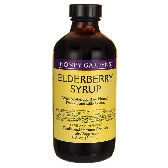 Honey Gardens Elderberry Syrup with Apitherapy Raw Honey, Propolis