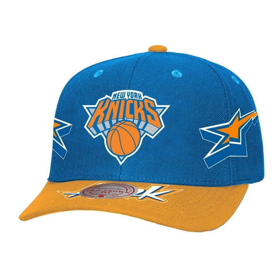 Men's-Mitchell & Ness Blue/Orange New York Knicks AS2K Stars Pro Crown Adjustable Hat