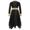 thumbnail image 3 of YONGHS Kids Girls Metallic Long Sleeve Praise Lyrical Dance Dress, 3 of 5