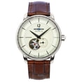 thumbnail image 1 of Zeppelin LZ-120 Bodensee Leather Strap Beige Open Heart Dial Automatic 81661 Men's Watch, 1 of 3