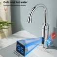 thumbnail image 4 of Calentador de agua eléctrico 3000W 220V / 110V Mezclador de frío caliente IPX4 Impermeable Faucet LED Pantalla digital Digital Cuenca Tap 30-60 ℃ cubierta blanco US Noticed HA012271-04B, 4 of 7