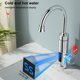thumbnail image 4 of Calentador de agua eléctrico 3000W 220V / 110V Mezclador de frío caliente IPX4 Impermeable Faucet LED Pantalla digital Digital Cuenca Tap 30-60 ℃ cubierta plata Estados Unidos Inevent HA012271-05B, 4 of 7