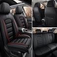thumbnail image 5 of Car Seat Cover for TOYOTA AVALON 2001, Premium Leather 5 Piece Full Set With Lumbar Support Protect and Upgrade Seats, Black and Red Edges Car Seat Covers, Upgrade the Car's Interior, 5 of 7