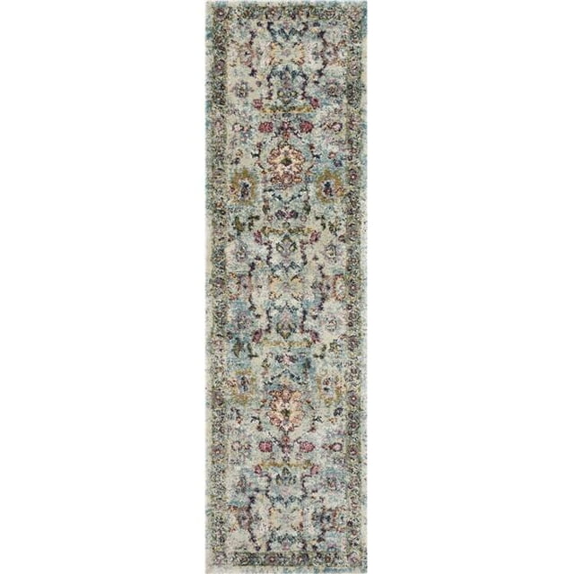 HomeRoots 353866 2 ft. 2 in. x 7 ft. 6 in. Runner Polypropylene Lt Blue Area Rug