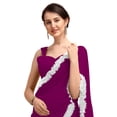 thumbnail image 2 of Women's Georgette Partywear Saree Ruffle Frill Sari with Readymade Blouse , Color: Magenta | Size: 40, 2 of 6