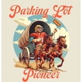 thumbnail image 2 of "Parking Lot Pioneer" Old West Wagon Football Cowboy Adult Natural Short Sleeve Tee-Small, 2 of 2